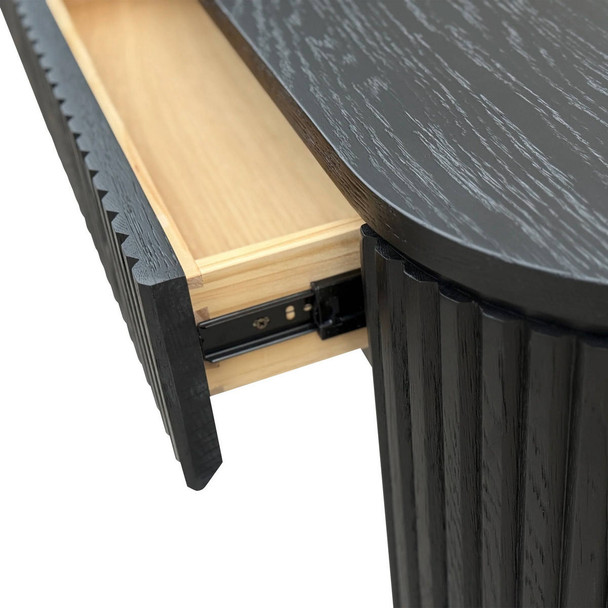 Hammond Black Oak Console Table With Drawers - Hand made Living Room furniture