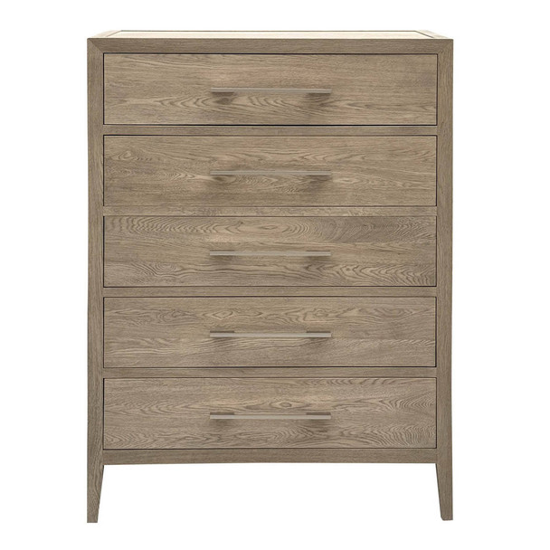 Portland Timber Tallboy - Weathered Oak - Contemporary style