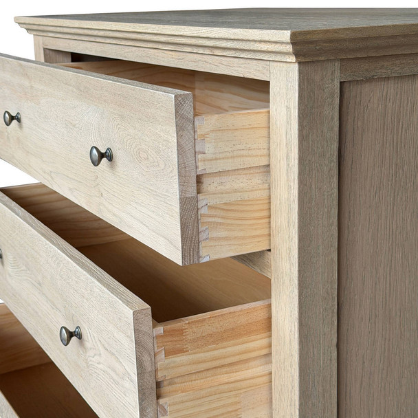 Bordeaux Weathered Oak Tallboy - Hobart, Launceston, Perth Hamptons style Bedroom furniture