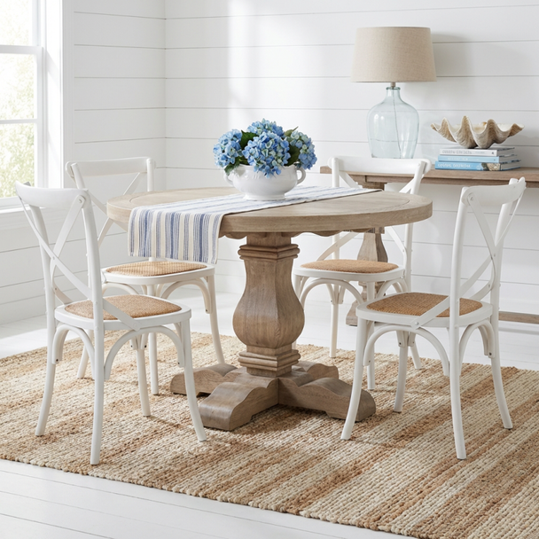 Belfort Round Table 120Cm - Weathered Oak - Hamptons style