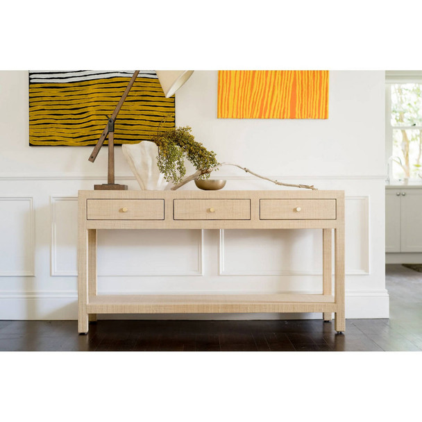Kagu Console Table w/ Raffia - Raffia Raw - Hand made Living Room furniture