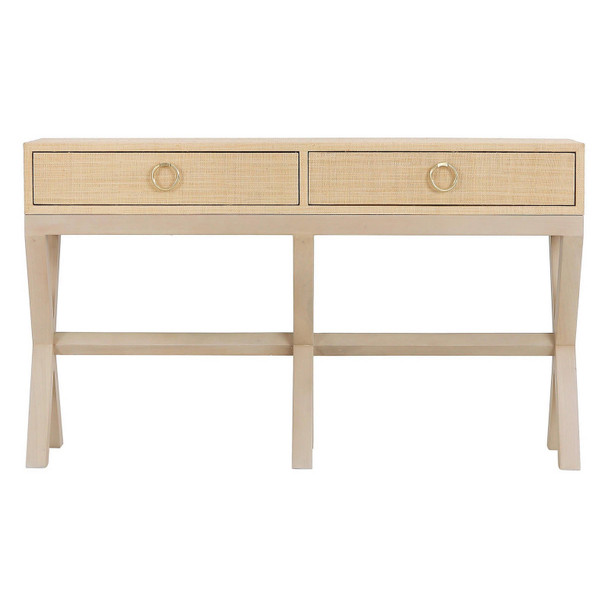 Renoir Console w/ Raffia - Sandbar / Raffia Raw - Size: 81H x 138W x 35D (cm) - Mid-Century Modern style