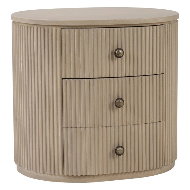 Kraton Oval Bedside Table - Sandbar Bedroom Furniture - 28407SNB