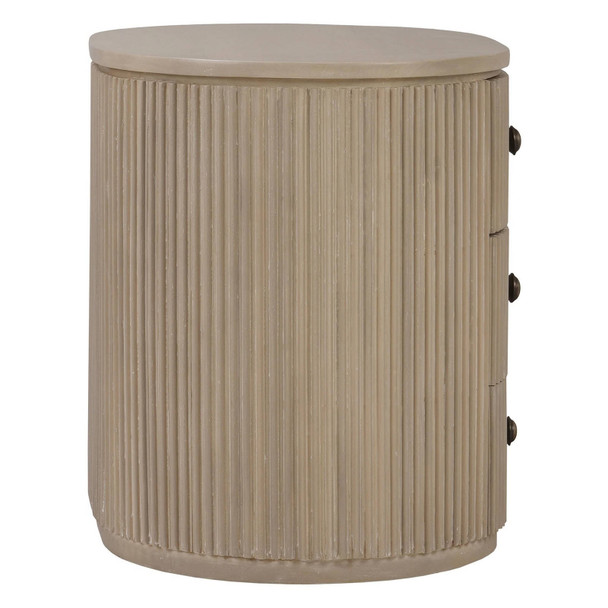 Kraton Oval Bedside Table - Sandbar - Hand made Bedroom furniture