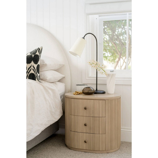 Kraton Oval Bedside Table - Sandbar - Melbourne, Sydney, Brisbane Mid-Century Modern style Bedroom furniture