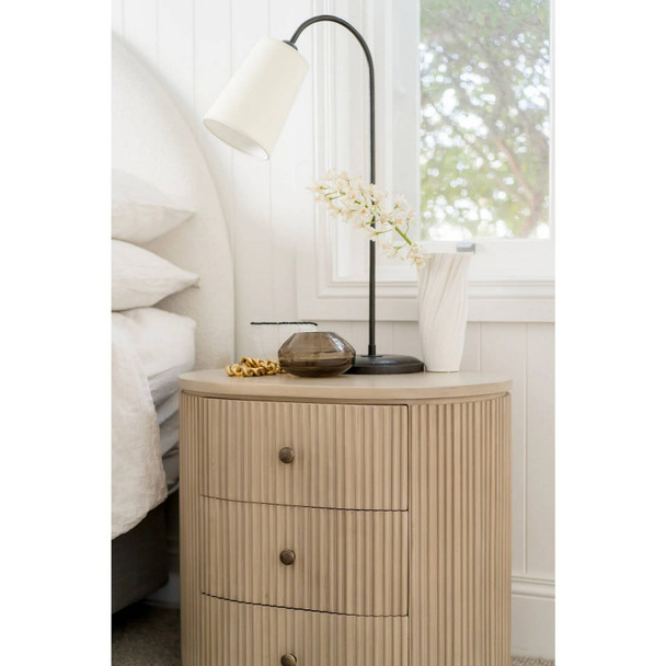 Kraton Oval Bedside Table - Sandbar - Hobart, Launceston, Perth Mid-Century Modern style Bedroom furniture