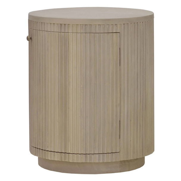 Kraton Small Round Bedside Table - Sandbar Bedroom Furniture - 28475SNB