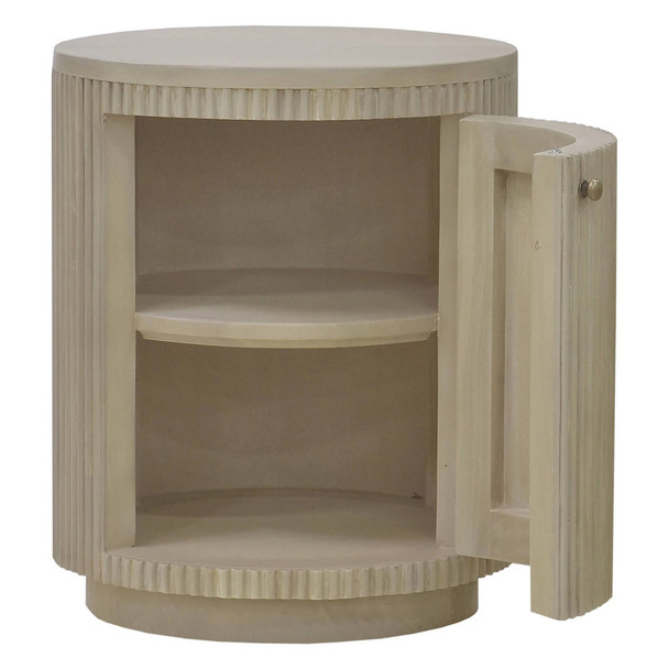 Kraton Small Round Bedside Table - Sandbar - Hand made Bedroom furniture