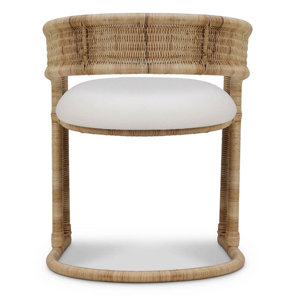 Hampton Rattan Dining Chair - Rattan Natural / Arctic Fabric - Melbourne, Sydney, Brisbane Coastal style Dining Room furniture