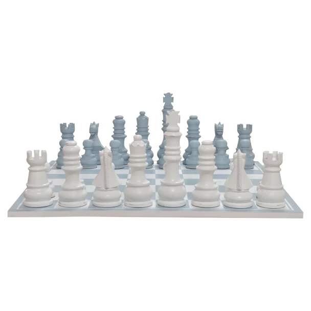 Gentlemen's Chess Set - White/ Blue -  style