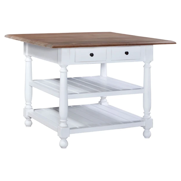 Stewart Gathering Table - White/ Antique Oak - French Provincial style