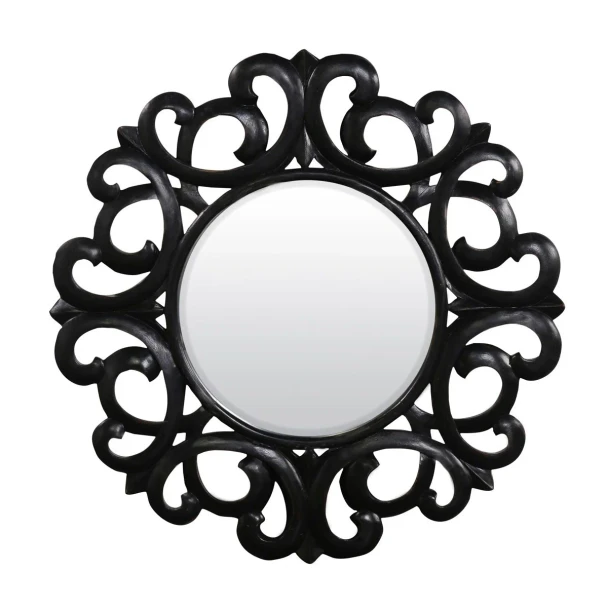 Esquire Mirror - Black Antique - Boho Chic style