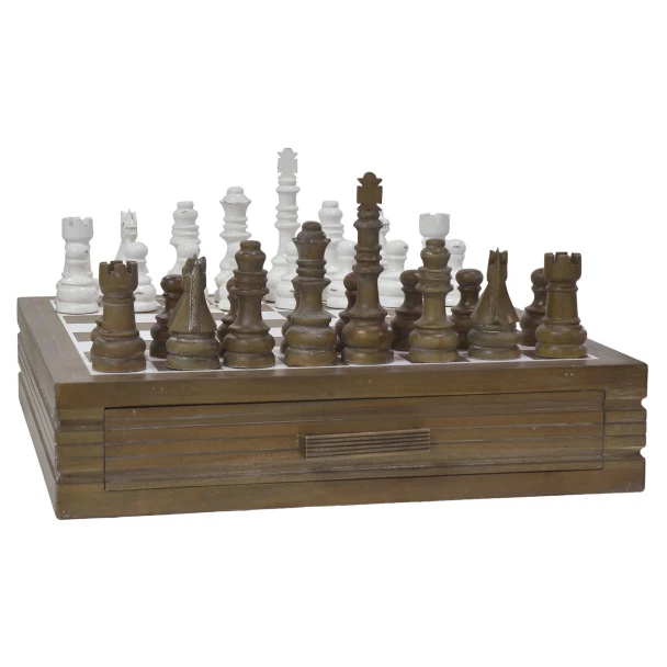 Anna Chess Set - Straw Wash/ White - Traditional style