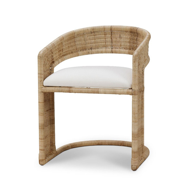 Hampton Rattan Dining Chair - Rattan White Wash / Arctic Fabric - 28972RT01SF204