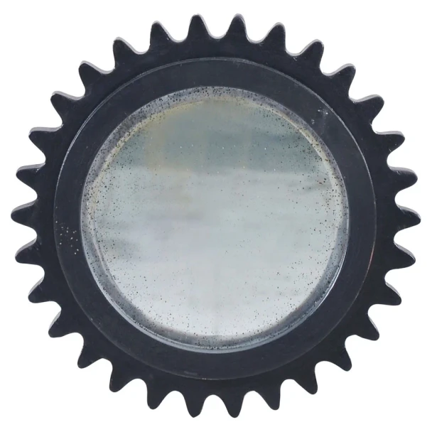 Gear Wall Mirror - Distressed Black - Industrial style