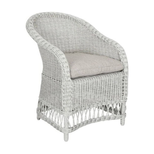 Osana Outdoor Rattan Dining Chair - White Faded Grey - w/Cover EUR-1001WFG - Resort style