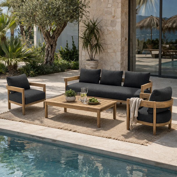 Leilani 4Pc Lounge Set W/Cover Living Room Furniture - EUR-1004