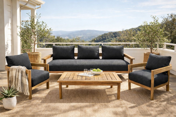 Leilani 4Pc Lounge Set W/Cover Living Room Furniture - EUR-1004
