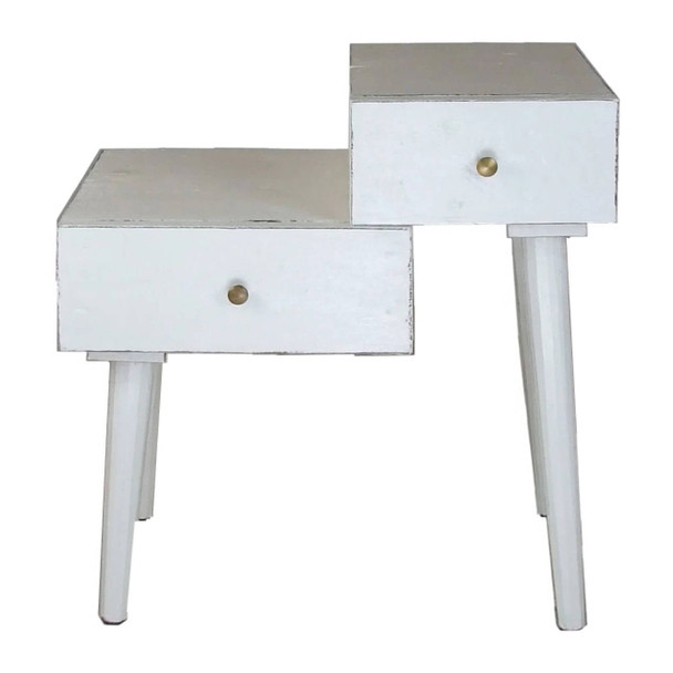 Cube Side Table - White - Mid-Century Modern style