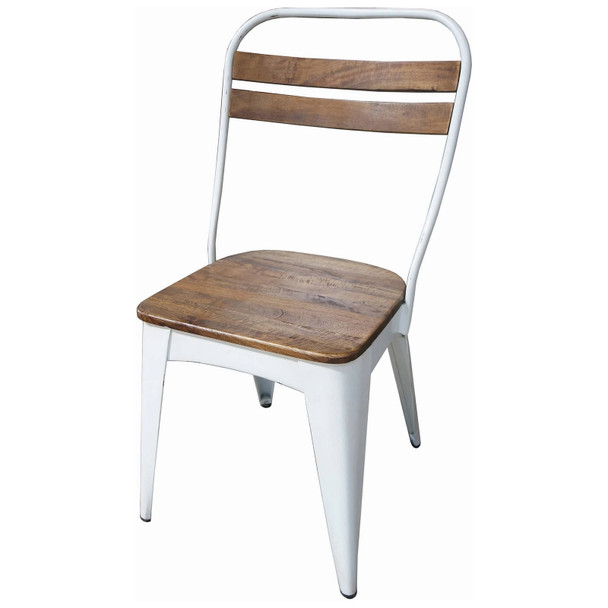 Xavier Side Chair - White - Industrial style