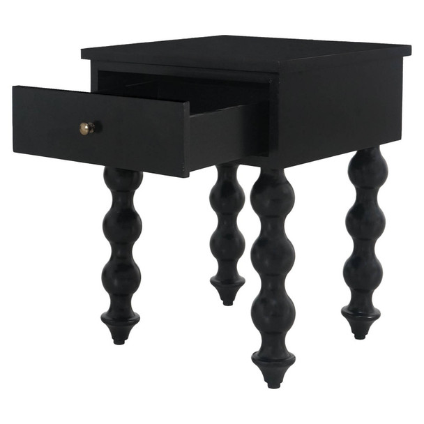 Bolan Bedside Table - Black - Hand made Bedroom furniture