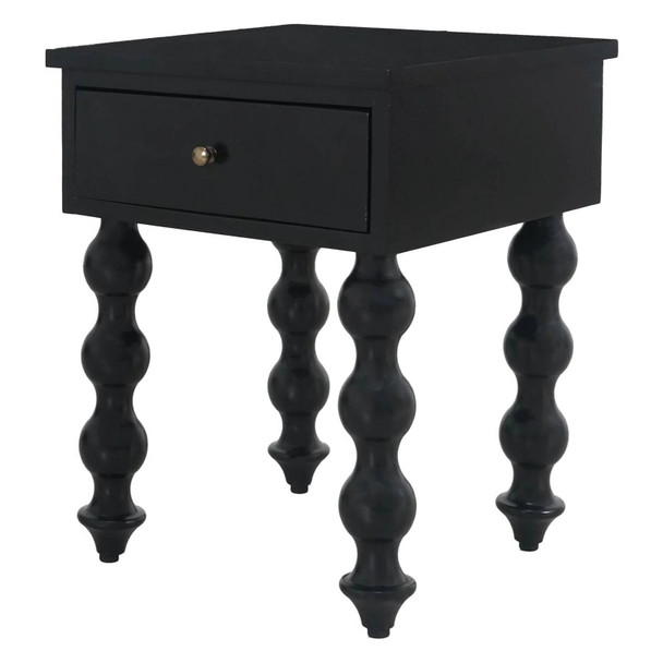 Bolan Bedside Table - Black Bedroom Furniture - T-0372BLACK