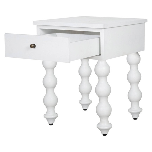 Bolan Bedside Table - White - Hand made Bedroom furniture