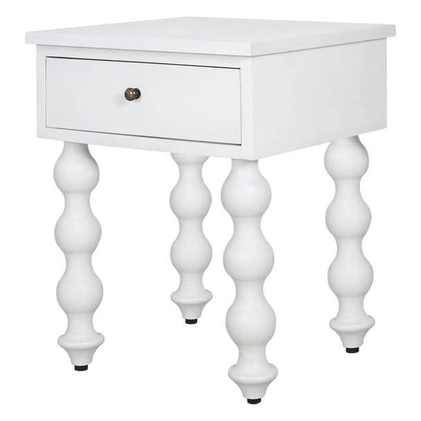 Bolan Bedside Table - White Bedroom Furniture - T-0372WHITE