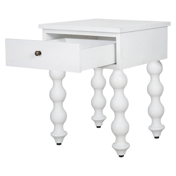 Bolan Bedside Table - White - Hand made Bedroom furniture