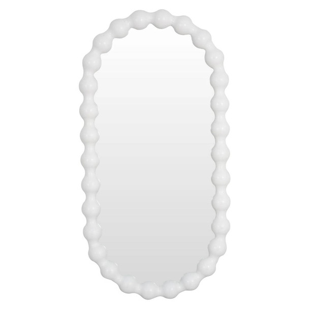 Bolan Oval Mirror - White - Boho Chic style