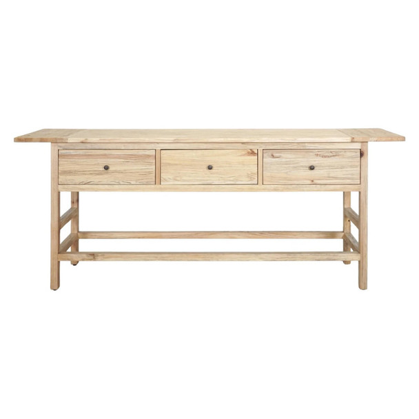 Novato 3 Drw Console - Distressed Natural - Contemporary style