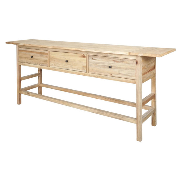 Novato 3 Drw Console - Distressed Natural Living Room Furniture - T-0481N