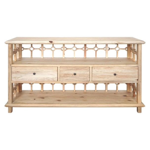 Novato 3Drw Open Buffet - Natural - Contemporary style