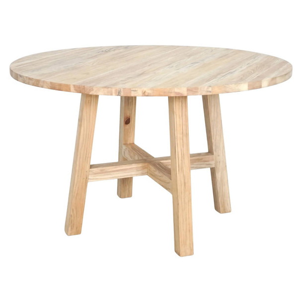 Novato Round Dining Table 120Cm - Distressed Natural - Contemporary style