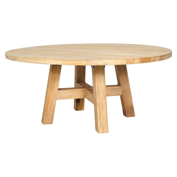 Novato Round Coffee Table - Distressed Rustic - Contemporary style