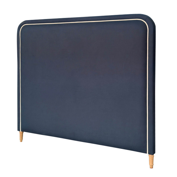 Varna Queen Headboard - Vienna Navy Blue Linen HL609Q-F10