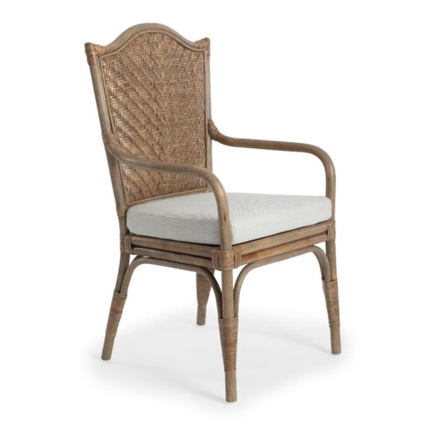 Amara Scalloped Back Carver/Dining Chair - Mud Grey - N136-RATG-MG