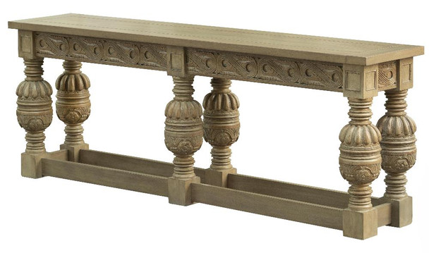 Casablanca Carved Console Table Mud Grey - TT071M-MG