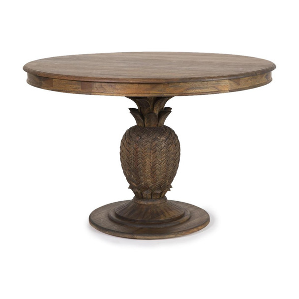 Venus (Pineapple) 120 Round Outdoor Dining Table - Dark Teak - TP-005
