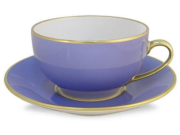 Limoges Legle Breakfast Cup & Saucer - Provencal Blue