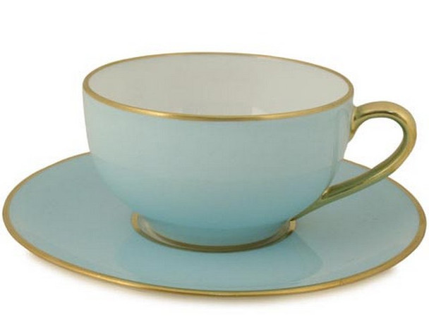 Limoges Legle Tea Cup & Saucer - Pastel Blue