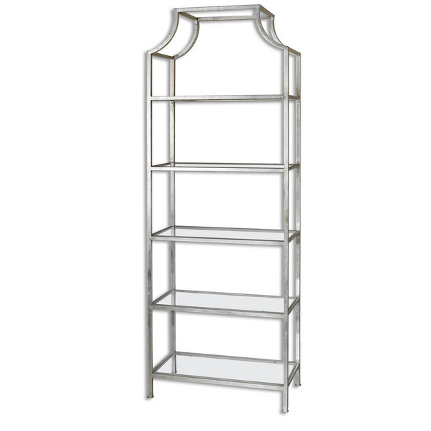 Aurelie Silver Etagere Contemporary style Shelving Unit Decor Aurelie Silver Etagere Contemporary style Shelving Unit Decor