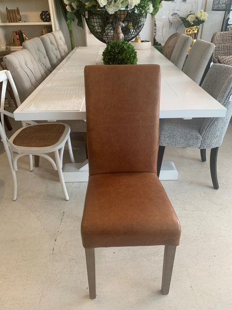 Hudson Leather Dining Chair - Caramel