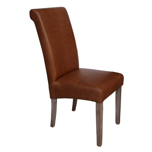 Hudson Leather Dining Chair - Caramel