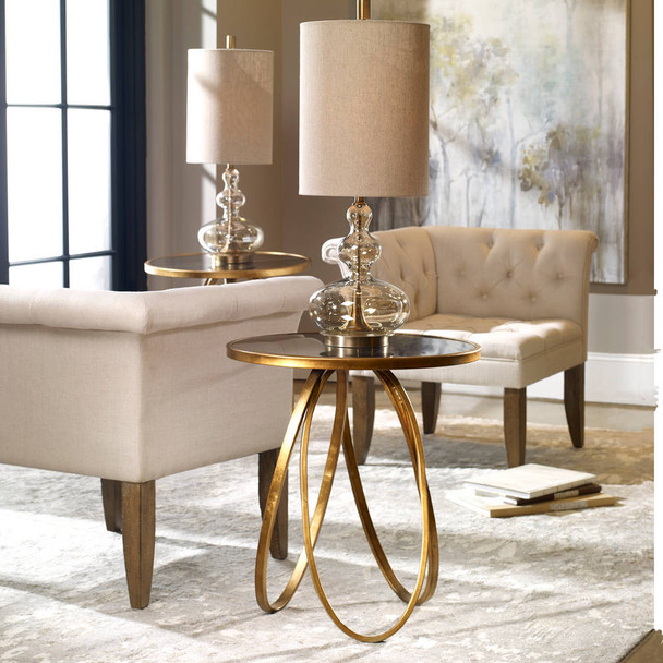Montrez Gold Side Table - Size: 67H x 61W x 61D (cm) - Mid-Century style