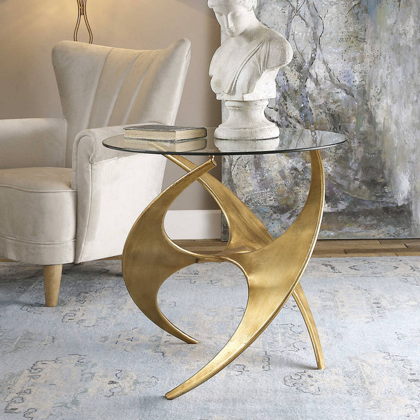 Graciano Glass Side Table - Size: 67H x 71W x 71D (cm) - Mid-Century Modern style Graciano Glass Side Table - Size: 67H x 71W x 71D (cm) - Mid-Century Modern style