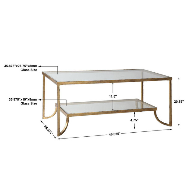 Katina Gold Leaf Coffee Table - Australia wide delivery