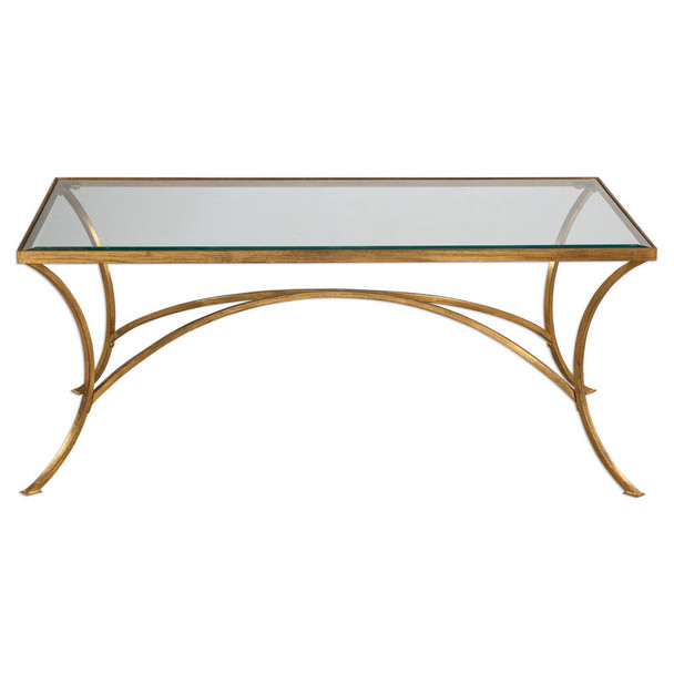 Alayna Gold Coffee Table Mid-Century Modern style Accent Table Decor