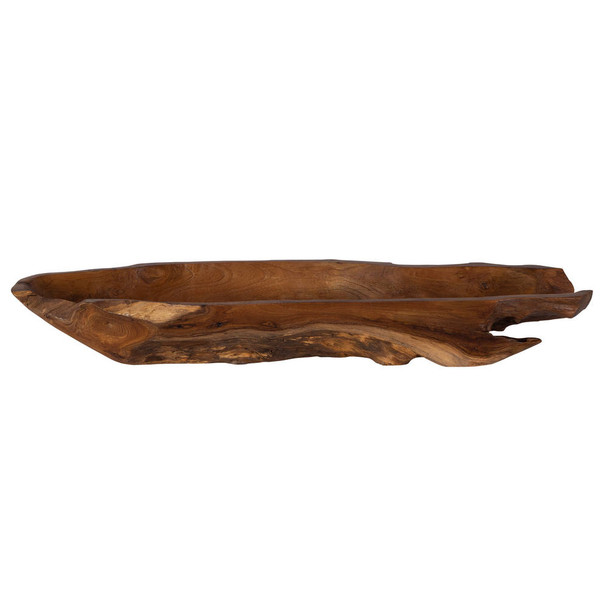 Teak Leaf Bowl Organic style Tray Decor