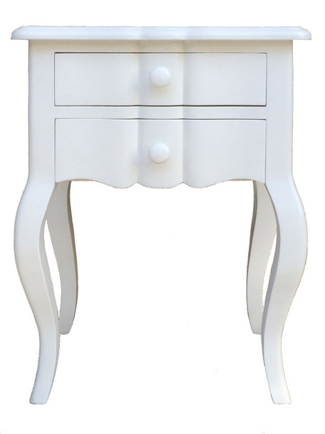Henriette 2 Drawer Bedside (Antique White)